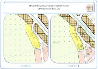 Topsöğüt Mahallesi 357 ada 2 parsel numaralı taşınmaza ait Uygulama İmar Planı Değişikliği