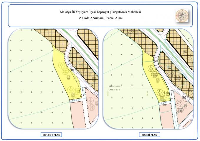 Topsöğüt Mahallesi 357 ada 2 parsel numaralı taşınmaza ait Uygulama İmar Planı Değişikliği