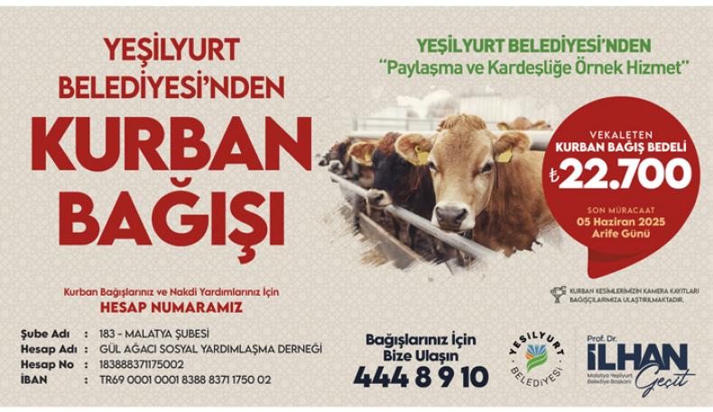 Yeşilyurt Belediyesi Yetim, Öksüz Ve İhtiyaç Sahipleri İçin ‘Kurban Bağış’ Hizmetini Başlattı 