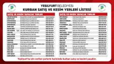 Yeşilyurt Belediyesi 41 Noktada Kurban Satış ve Kesim Yeri Belirledi