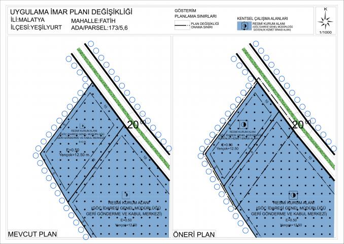 Fatih Mahallesi 173 ada 5 ve 6 parsel numaralı taşınmazlara ait uygulama imar planı değişikliği