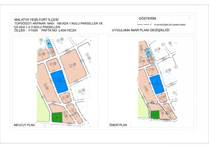 Topsöğüt Mahallesi Muhtelif parsellere ait Uygulama İmar Planı Değişikliği
