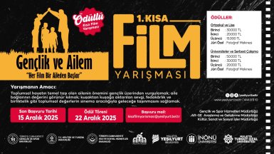 1. Kısa Film Yarışması'nda Son Başvuru 15 Aralık!
