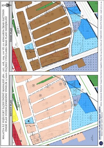 İnönü Mahallesi 107, 108, 109, 110, 111 ve 580 adalarda yapılan Uygulama İmar Planı Değişikliği
