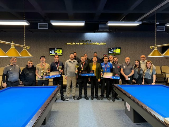 4. Geleneksel Yeşilyurt Belediyesi Ödüllü 3 Bant Bilardo Turnuvası Tamamlandı