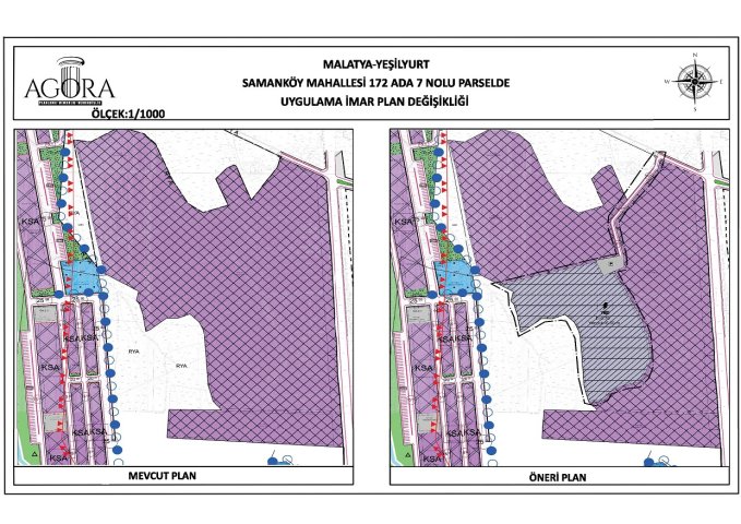Samanköy Mahallesi 172 ada 7 parselde yapılan Uygulama İmar Planı Değişikliği