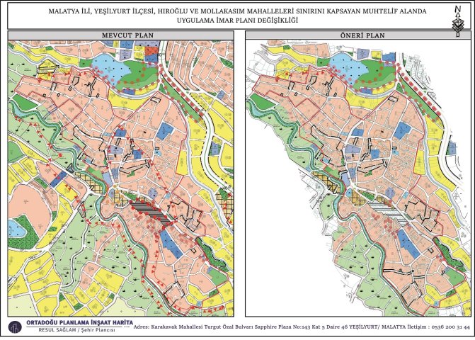 Hıroğlu-Mollakasım Mahallesi Muhtelif parsellere ait Uygulama İmar Planı Değişikliği