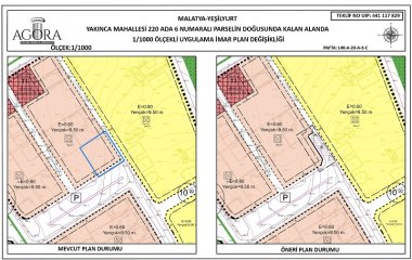 Yakınca Mahallesi 220 ada 6 parsel numaralı taşınmaza ait Uygulama İmar Plan Değişikliği