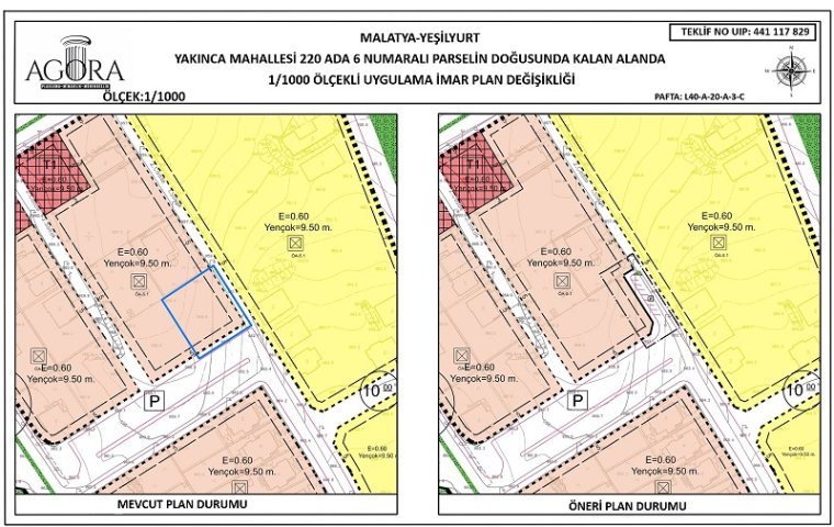 Yakınca Mahallesi 220 ada 6 parsel numaralı taşınmaza ait Uygulama İmar Plan Değişikliği