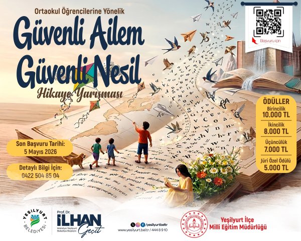 Yeşilyurt Belediyesi, “Güvenli Ailem, Güvenli Nesil” Hikâye Yarışması Düzenliyor