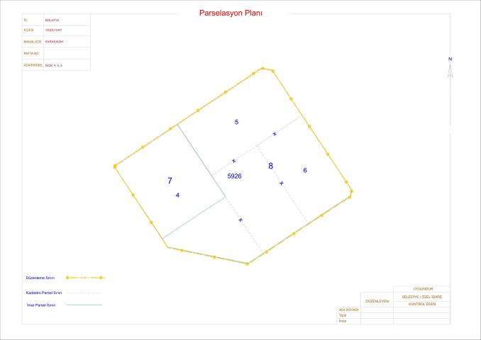 Karakavak Mahallesi 5926 ada 4, 5, 6 nolu parsellerin imar uygulaması
